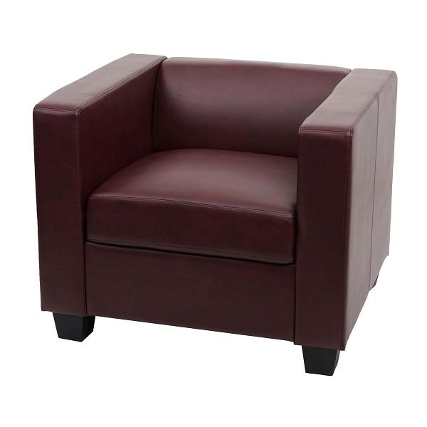 Mendler Sessel Loungesessel Lille, Kunstleder, rot-braun, 75135+75136