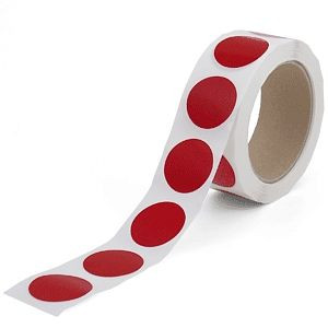 Moedel Markierungspunkte blanko, Polypropylenfolie, rot, Ø 15 mm, VE: 500 Stück/Rolle, 55674