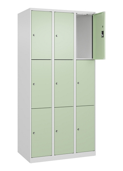 C+P Schließfachschrank Evolo PLUS, 9 Fächer, 1850x900x500mm, 9016/6019, 049000-303 S10019