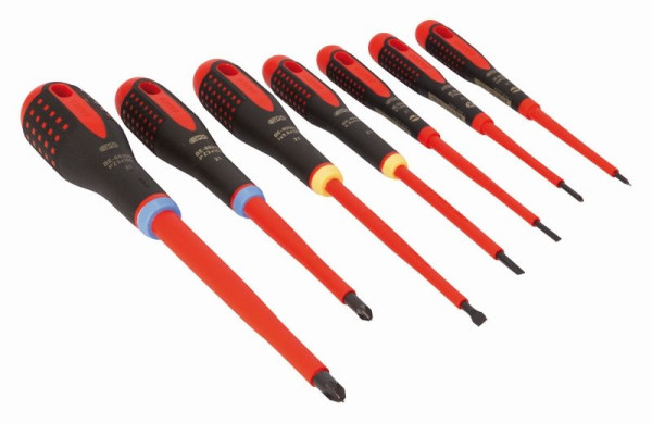Bahco Ergo™-Schraubendreher-Satz, isoliert, 7-teilig, Schlitz+PZ, BE-9888S