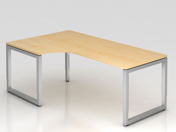 Hammerbacher Winkeltisch O-Fuß eckig 200x120cm 90° Ahorn, Winkelform 90°, links oder rechts montierbar, VRS82/3/S