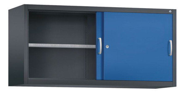 C+P Aufsatzschrank Acurado, H790xB1600xT500mm, Farbe: Schwarzgrau / Enzianblau, Bügelgriff, 2 OH, 2155-09 S10039