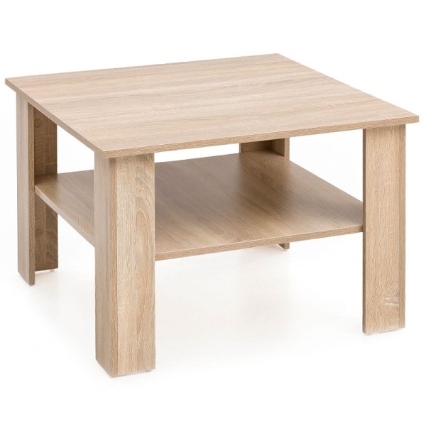 Wohnling Couchtisch Sonoma Eiche 60x42x60 cm Design mit Ablage, WL5.833