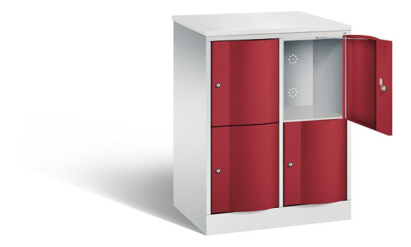 C+P Schließfachschrank Resisto, H1077xB772xT540mm, Farbe: Lichtgrau / Rubinrot, 8472-272 S10088