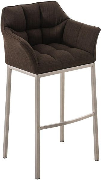CLP Barhocker Damaso E Stoff mit 4-Fuß Gestell, braun, 101160503