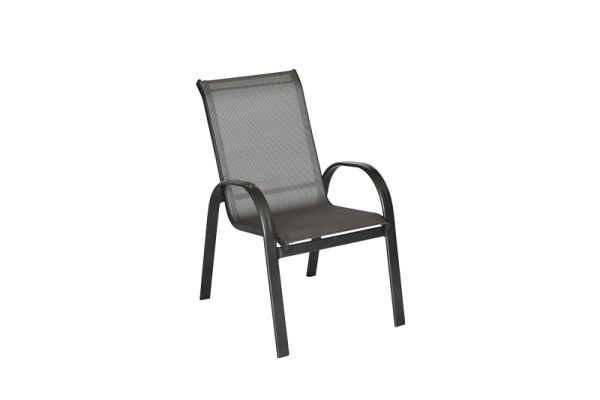 Merxx Amalfi Stapelsessel, 2er Set, graphit/grau, Aluminiumgestell mit Textilbespannung, 50322-309