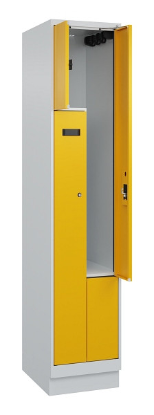 C+P Z-Spind Evolo PLUS, Sockel, 2 Fächer, 1950x400x500mm, 7035/1004, Zylinderschloss, 049023-122 S10028