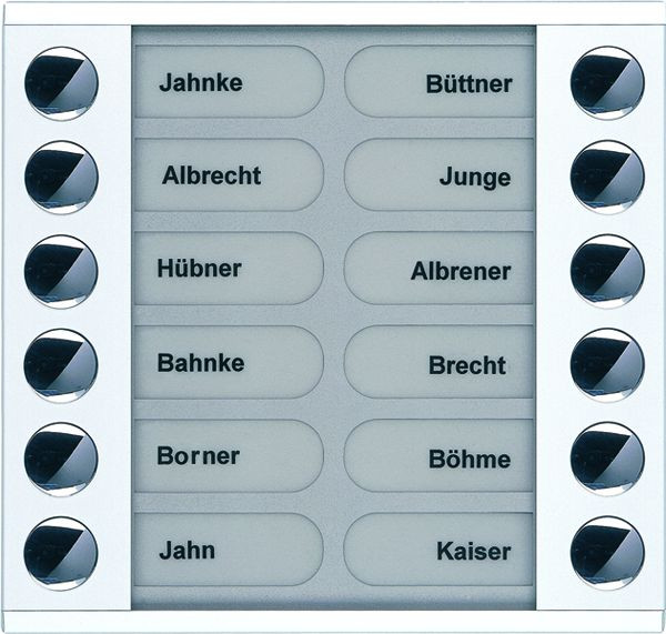 TCS Klingeltastenerweiterung für Audio Außenstation Serie PES/AVE 12 Klingeltasten (rechts-/linksbündig), AP weiß, PET12-WS/04