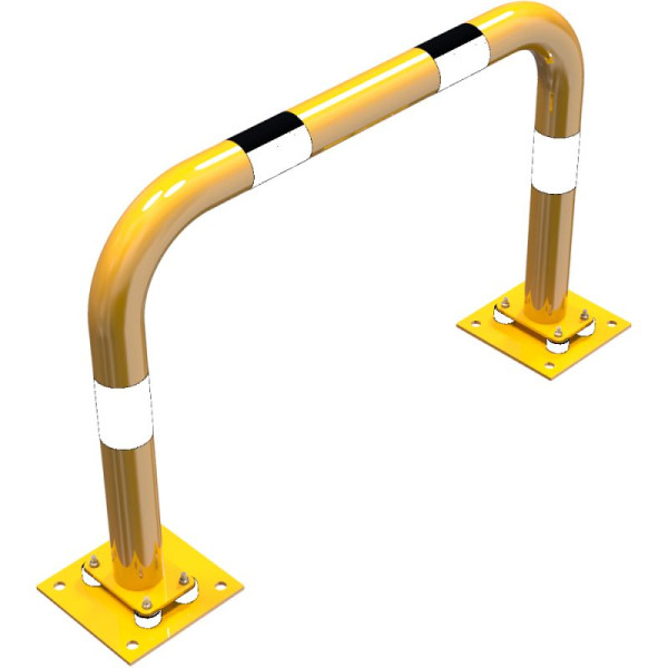 Stein HGS Rammschutzbügel -Solid- Ø 76 mm, 1000x650mm, zum Aufdübeln mit Bodenplatte 220 x 220 mm, 47706npbg