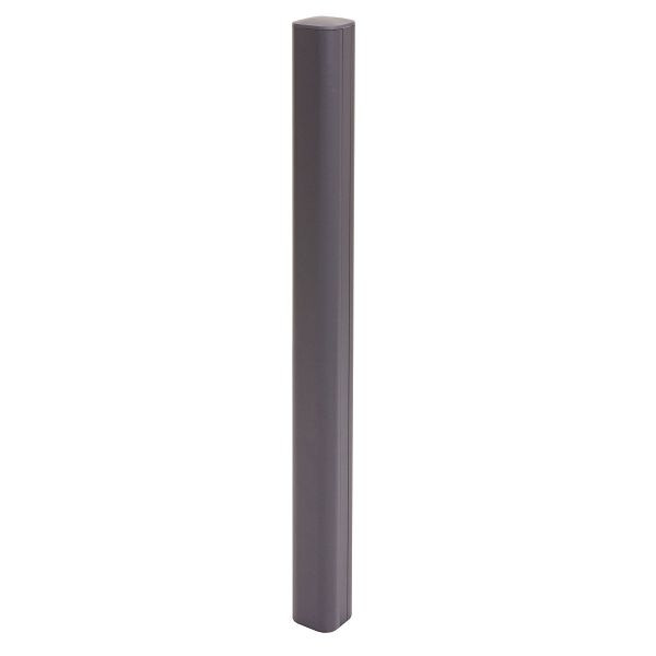 Mendler Alu-Pfosten Sarthe-WPC-Zaun, Pfeiler Pfahl, Stecksystem, 98cm, grau, 76249