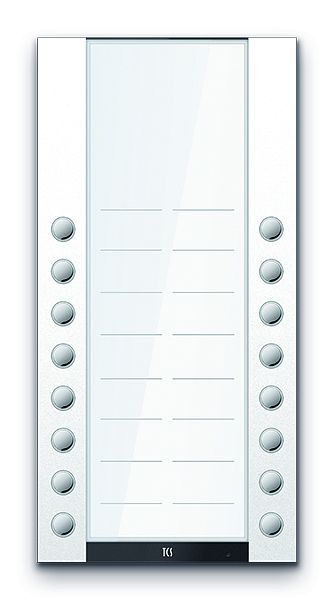 TCS Türkontrollsystem PET PRO Audio Klingeltastenerweiterung 20T 2 Spalten AP RAL9010 reinweiß, AEA530216-0019