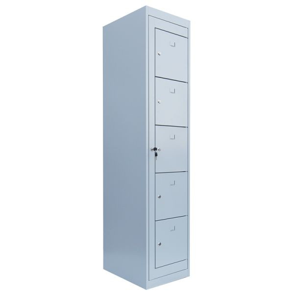 Lüllmann Verteilerschrank, 1 Abteil, 5 Fächer, 1800 x 400 x 500 mm, lichtgrau, 526050