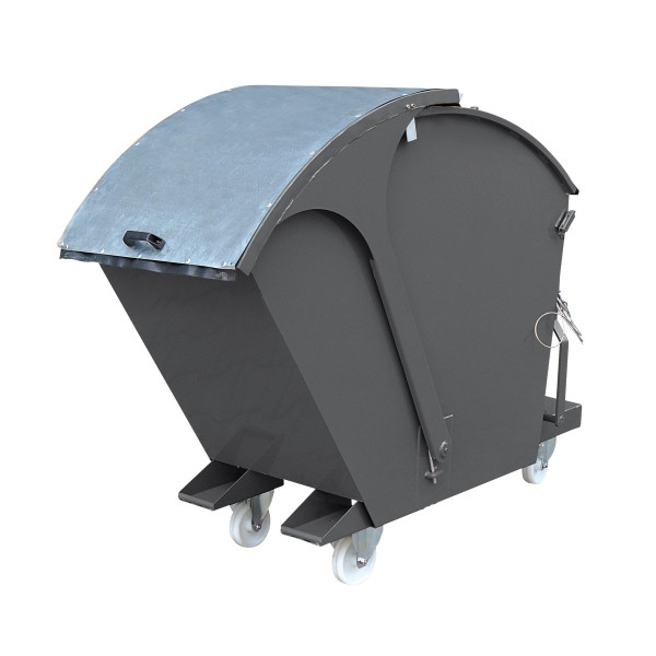 Eichinger Industrie Kippbehälter mit Runddeckel, 1000 kg, 1000 Liter, anthrazitgrau, 20261200000096
