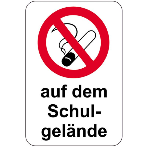 Stein HGS Sonderschild, Rauchverbot auf dem Schulgelände, 400 x 600 mm, Text: schwarz, 15084
