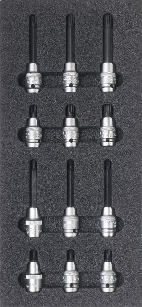 SW-Stahl Werkstattwagensortiment, Schraubendreheinsätze 1/2", Vielzahn, 12-teilig, Z3013-21