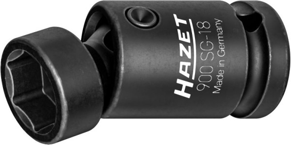 Hazet Schlag-, Maschinenschrauber Gelenk-Steckschlüsseleinsatz, 1/2 Zoll (12,5 mm) Vierkant, Außen Sechskant-Tractionsprofil, SW 18 mm, 900SG-18