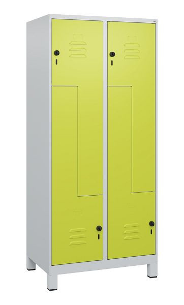 C+P Z-Spind Classic PLUS, Füße, 4 Abteile, 1800x800x500mm, 7035/0024, Drehriegel, 0800137-224 S10010