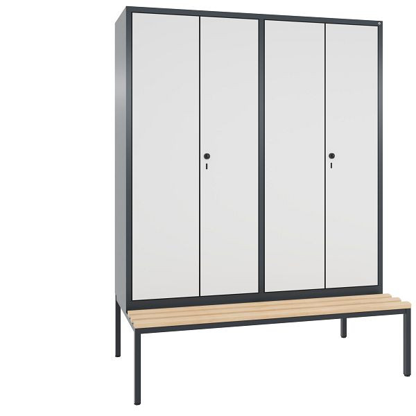 C+P Spind Evolo, 4 Abteile, H2090xB1590xT815 mm, Anthrazit/MDF Weiß, 48052-42 S10352