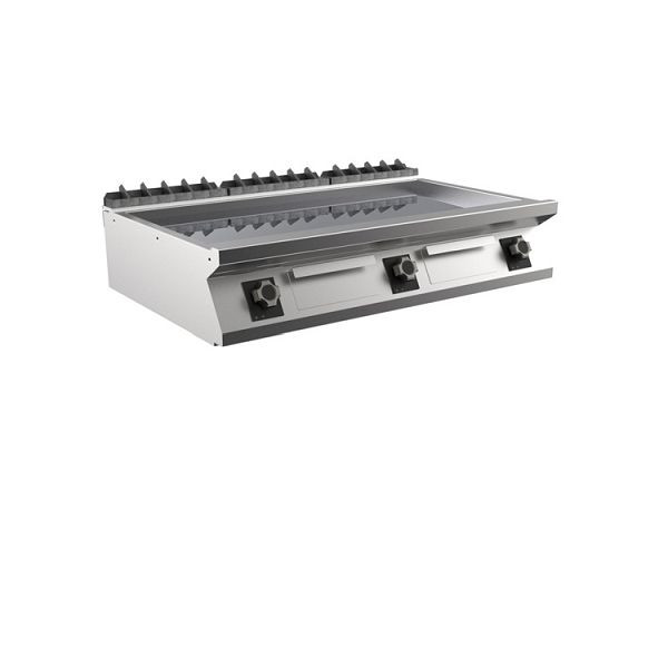 Mareno M1-900 elektrische Griddleplatte mit glatter Chromplatte, 120cm, 1200(B)x920(T)x250(H)mm, FT912ELCT, 191.258