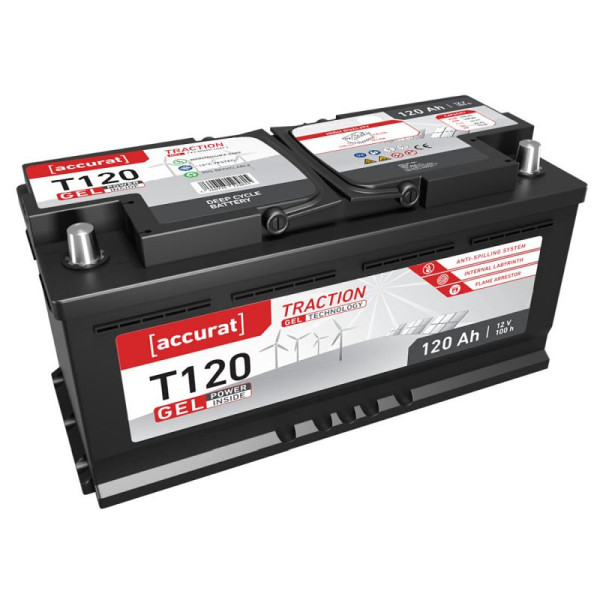 Accurat Traction T120 GEL DIN Versorgungsbatterie 12V 120Ah, VBB-GEL-T120