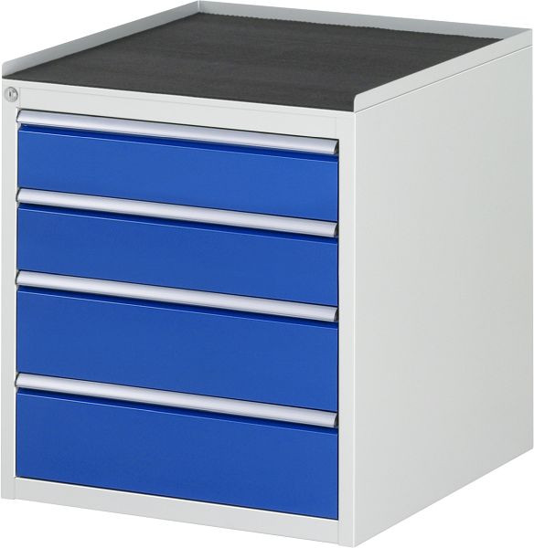 RAU Schubladenschrank Serie 7000, B580 x T650 x H645 mm, Metallauflage, Höhe 25 mm, Schubladen: 2xH120, 2xH150 mm, 13-L3.6A-MT.11