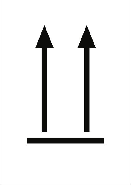 Moedel Symbol Oben!, Folie, 74x105 mm, VE: 1000 Stück/Rolle, 65924