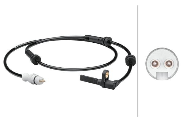 HELLA Sensor, Raddrehzahl, 2-polig, Vorderachse, Gesamtlänge: 1040mm, 6PU 012 679-381