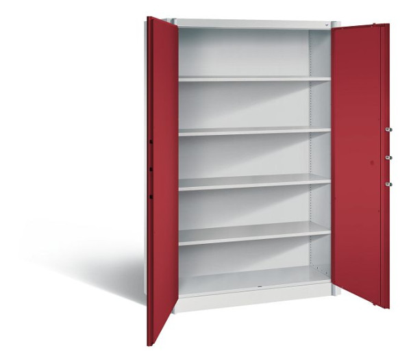 C+P Feuerschutzschrank Certos, H1950xB1200xT500mm, Farbe: Lichtgrau / Rubinrot, Klinkengriff, 5 OH, 1180-00 S10294