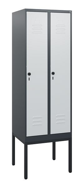 C+P Umkleidespind Classic PLUS, Gestell, 2 Abteile, 1950x600x500mm, 7016/7035, Drehriegel, 0800305-20 S10013