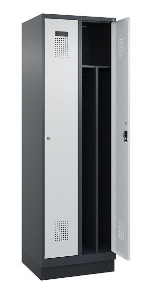 C+P Spind Evolo PLUS, mit Sockel, 2 Abteile, 1950x600x500mm, 7016/7035, Verschluss Zylinderschloss, 049020-20F S10044