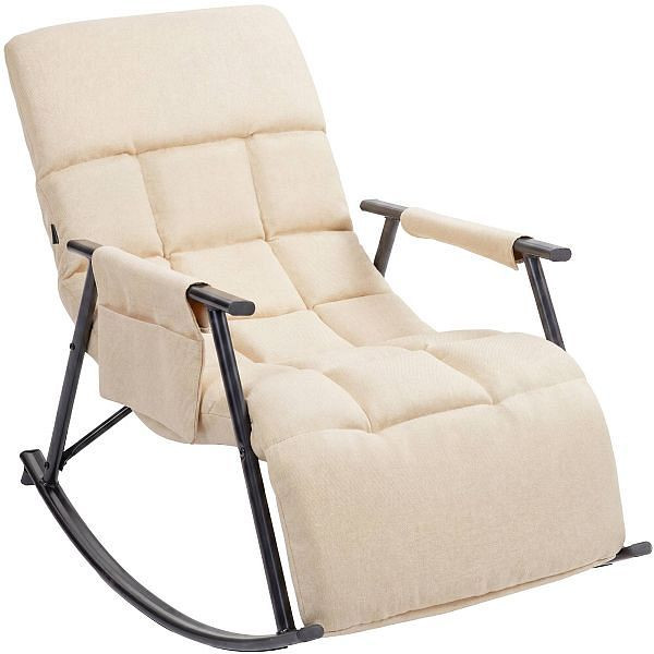 CLP Schaukelstuhl Elara Stoff, creme, 328556, 4255716395827