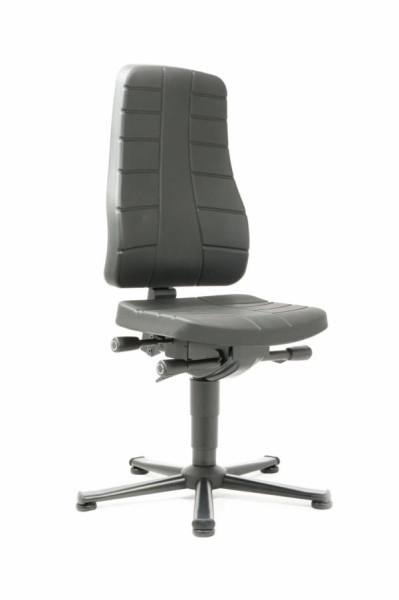 bimos All-In-One Highline Arbeitsdrehstuhl mit Gleiter und PU-Schaum schwarz, Sitzhöhe 450-600 mm, 9640-2000