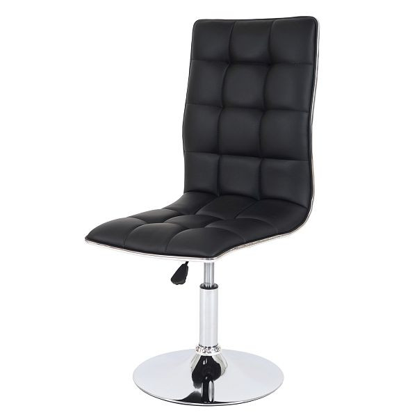 Mendler Esszimmerstuhl HWC-C41, Stuhl Küchenstuhl, höhenverstellbar drehbar, Kunstleder, schwarz, 74283
