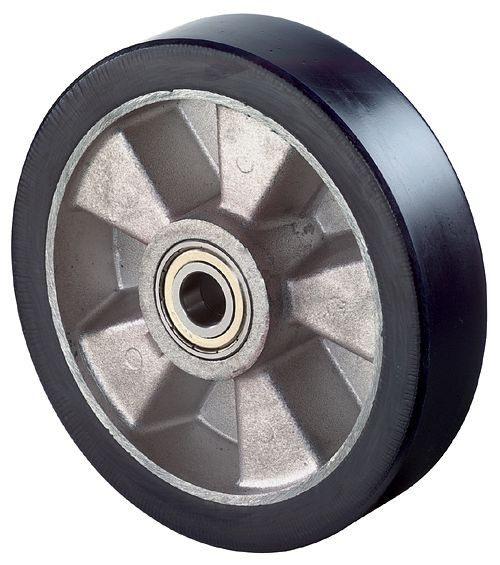 BS Rollen Polyurethanrad, Rad-Breite 30 mm, Rad-Ø 100 mm, Tragfähigkeit 150 kg, Guss-Polyurethan 78 Shore A, Radkörper Aluminium, Kugellager, B91.100