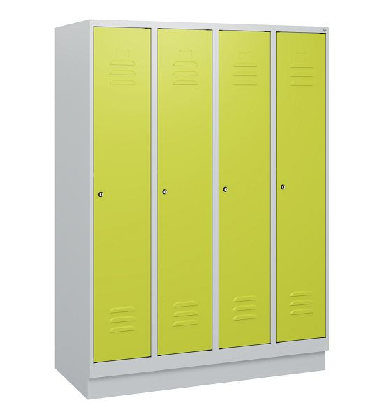 C+P Umkleidespind Classic PLUS, Sockel, 4 Abteile, 1630x1200x500mm, 7035/0024, Zylinderschlösser, 0800205-40 S10025