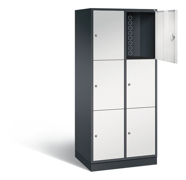 C+P XL-Schließfachschrank Intro, H1950xB820xT590mm, Farbe: Schwarzgrau / Lichtgrau, 8370-203 S10074