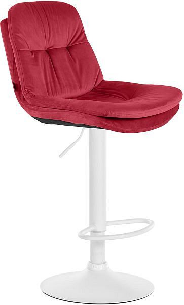 CLP Barhocker Laurel Samt weiß, rot, 323971, 4255716317249