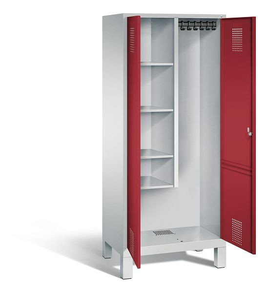 C+P Putzmittel-Spind Evolo, H1850xB810xT500mm, Farbe: Lichtgrau / Rubinrot, 48110-02 S10060