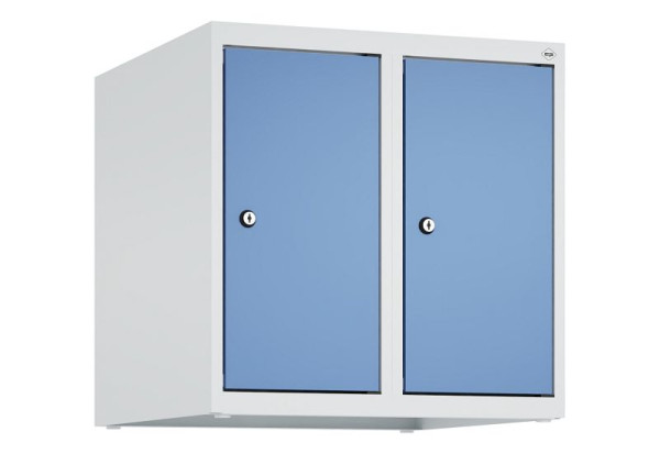 C+P Schrankaufsatz Classic PLUS, Aufsatzschrank, 7035/5023, Zylinderschlösser, 500x500x500mm, 2 Abteile, 080090-29 S10020
