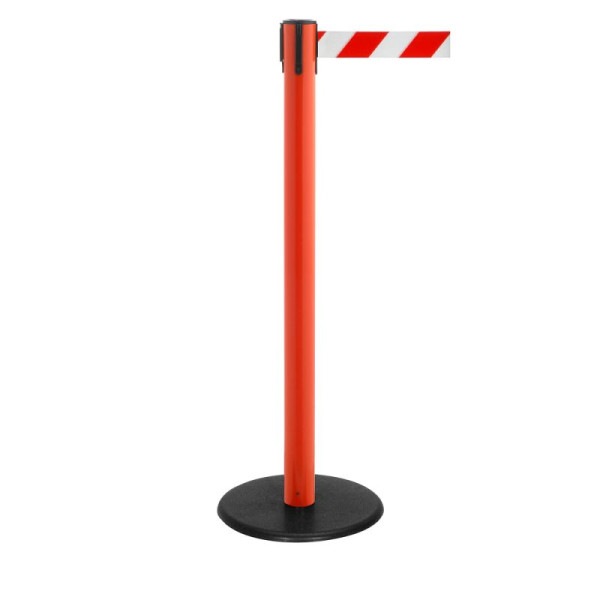 Stein HGS Personenleitsystem -P-Line Famous Safety-, rot, rot/weiß diagonal (schraffiert), mit Gurtendstück (Standard), Gurtlänge: 2,3 m, 15160-0302