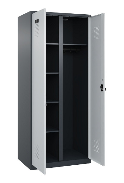 C+P Wäsche-/Garderobenspind Evolo PLUS, 2 Abteile, 1850x800x500mm, 7016/7035, Drehriegel, 049600-22 S10017