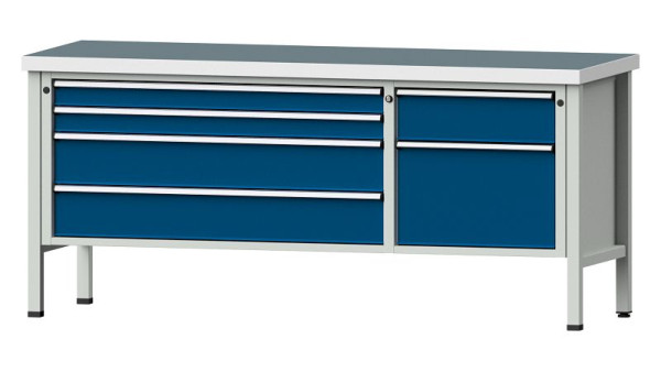 ANKE Werkbänke Kastenwerkbank, Modell 286 V, 2000 x 700 x 900 mm, RAL 7035/5010, UBP 50 mm, 304.607