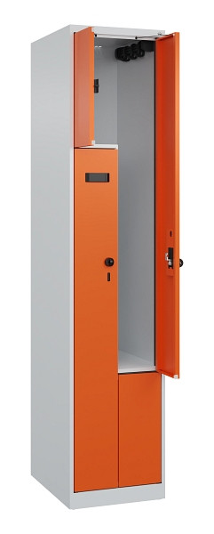 C+P Z-Spind Evolo PLUS, 2 Fächer, 1850x400x500mm, 7035/2004, Drehriegel, 049003-122 S10005