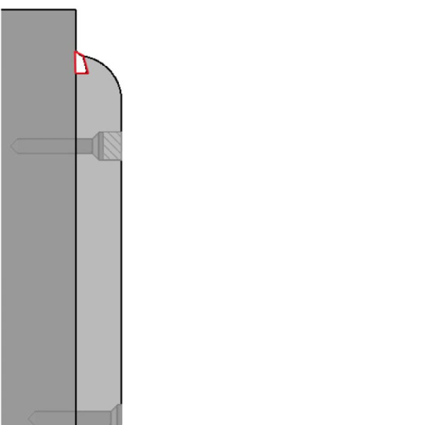 Stein HGS Silikonfuge (wandseitig), Länge 2060 mm für Wandschutz -Defend-, 14422