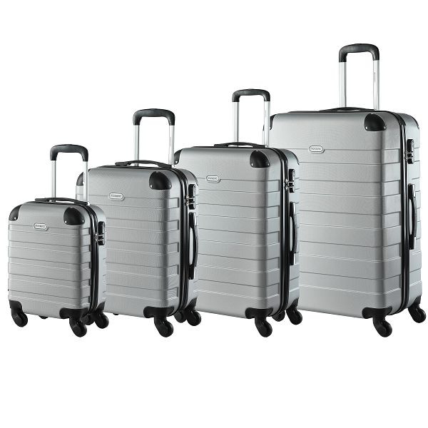 monzana Hartschalenkofferset Essential 4-tlg Silber, 12110007