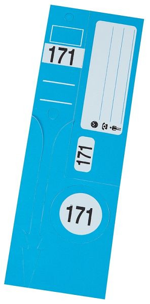 Eichner Schlüsselanhänger-Set "Leitzahl Light", blau, VE: 300 Stück, 9219-00952