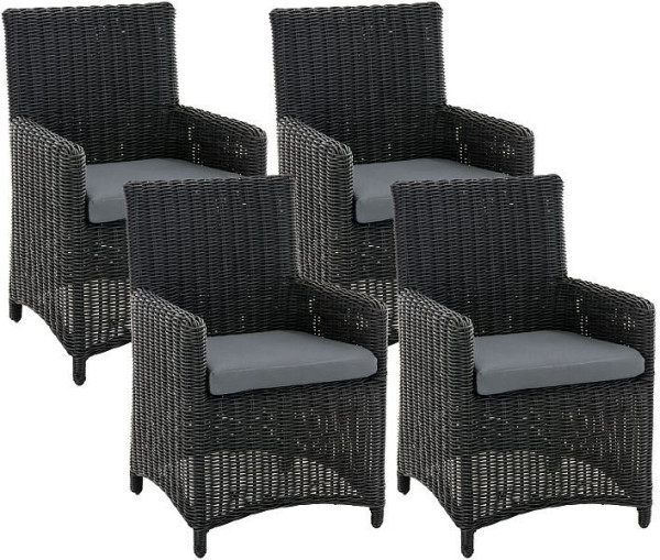 CLP 4er Set Stuhl Fontana / Sankt Marlo Eisengrau 5mm, schwarz, 328223