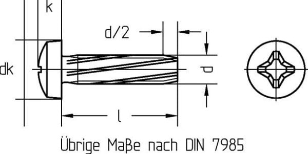 Dresselhaus Gewinde-Schneidschrauben Linsenkopf A-H, M3x6, DIN 7516, VE: 2000 Stück, 0611000100300006000001