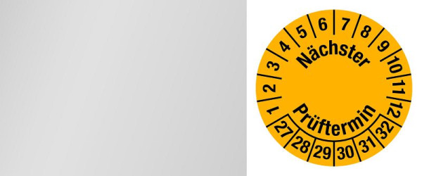 DENIOS Kabelprüfplakette "Nächster Prüftermin", 27 - 32, gelb, Folie, 60 x 25 mm, VE: 60 Stück, 290180