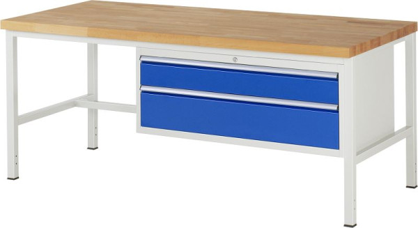 RAU Werkbank Serie 8000 - Modell 8232, B2000 x T900 x H840-1040 mm, Systemunterbau B1995 x T850 x H800-1000 mm, 03-8232A1-209B4H.11